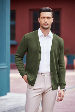 COOFANDY Men's V Neck Cardigan Sweater Casual Lightweight Button Down Knitted Cardigan Sweater
