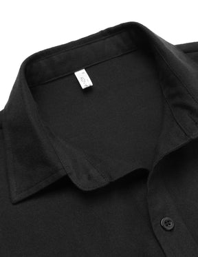COOFANDY Men's Flannel Shirt Long Sleeve Cotton Button Down Casual Shirt Jacket Black