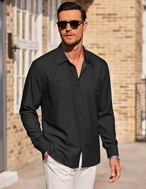 COOFANDY Mens Casual Button Down Shirts Long Sleeve Wrinkle Free Untucked Dress Shirts S-XXL