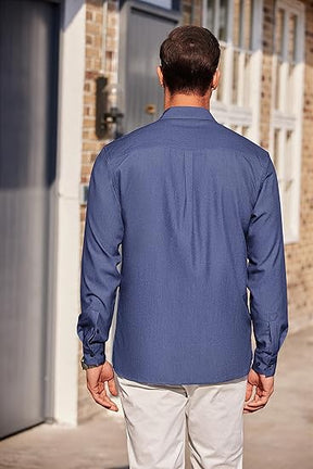 COOFANDY Mens Casual Button Down Shirts Long Sleeve Wrinkle Free Untucked Dress Shirts S-XXL