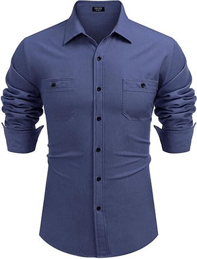 COOFANDY Mens Casual Button Down Shirts Long Sleeve Wrinkle Free Untucked Dress Shirts S-XXL