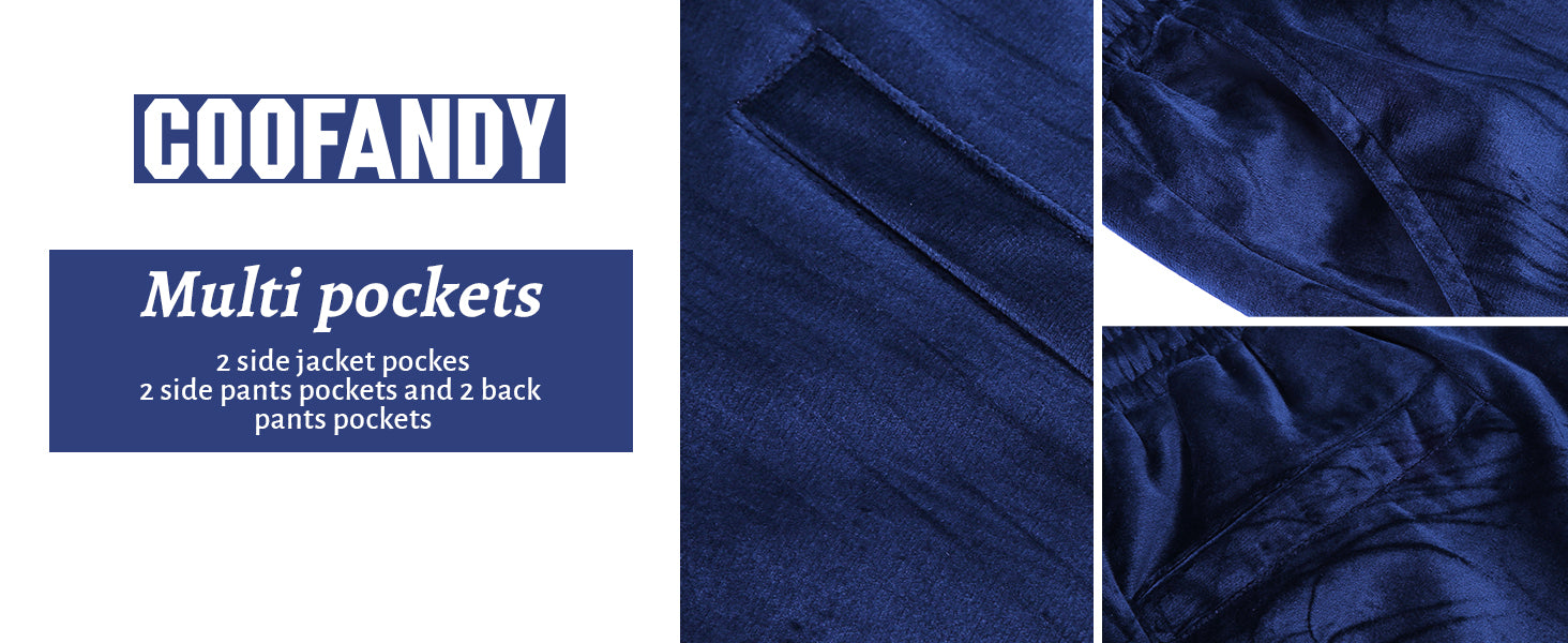 COOFANDY Mens 2 Piece Velour Tracksuit Full Zip Jackets Pants Velvet Jogging Suits Sweatsuit Set S-XXL
