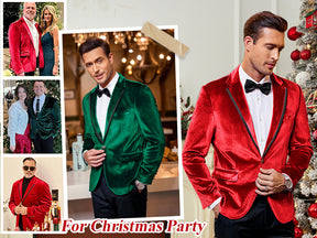 COOFANDY Men's Velvet Blazer One Button Velour Tuxedo Jacket Notched Lapel Suit Jackets for Prom Wedding Party Dinner