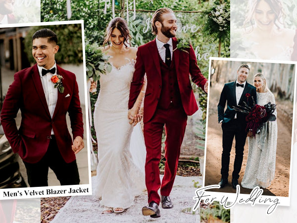 COOFANDY Men's Velvet Blazer One Button Velour Tuxedo Jacket Notched Lapel Suit Jackets for Prom Wedding Party Dinner