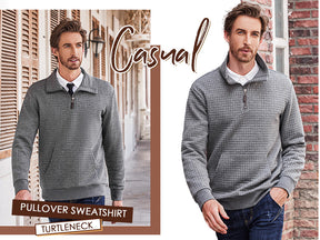 COOFANDY Mens Quarter Zip Sweatshirt Long Sleeve Casual Waffle Pullover Hoodies with Pocket