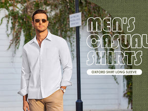 COOFANDY Men's Oxford Shirt Long Sleeve Casual Button Down Shirts Regular Fit Dress Shirts