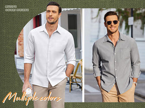 COOFANDY Men's Oxford Shirt Long Sleeve Casual Button Down Shirts Regular Fit Dress Shirts