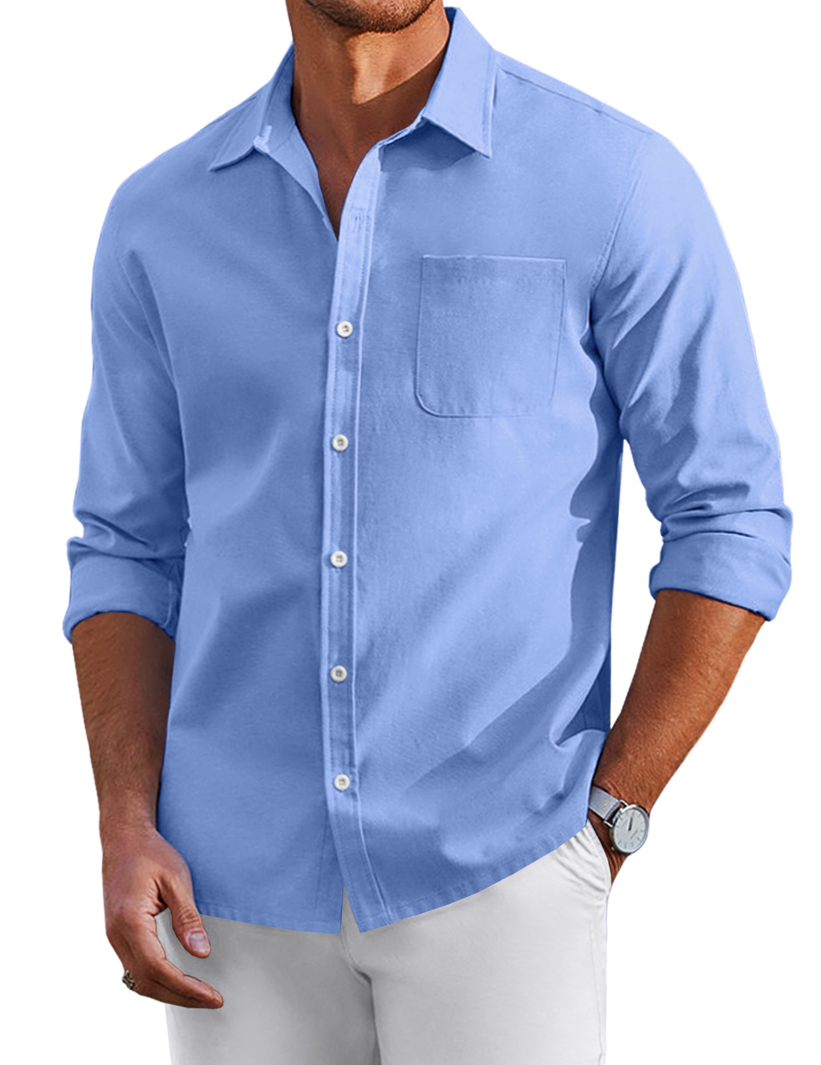 COOFANDY Men's Oxford Shirt Long Sleeve Casual Button Down Shirts Regular Fit Dress Shirts