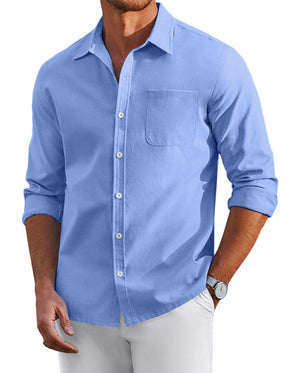 COOFANDY Men's Oxford Shirt Long Sleeve Casual Button Down Shirts Regular Fit Dress Shirts