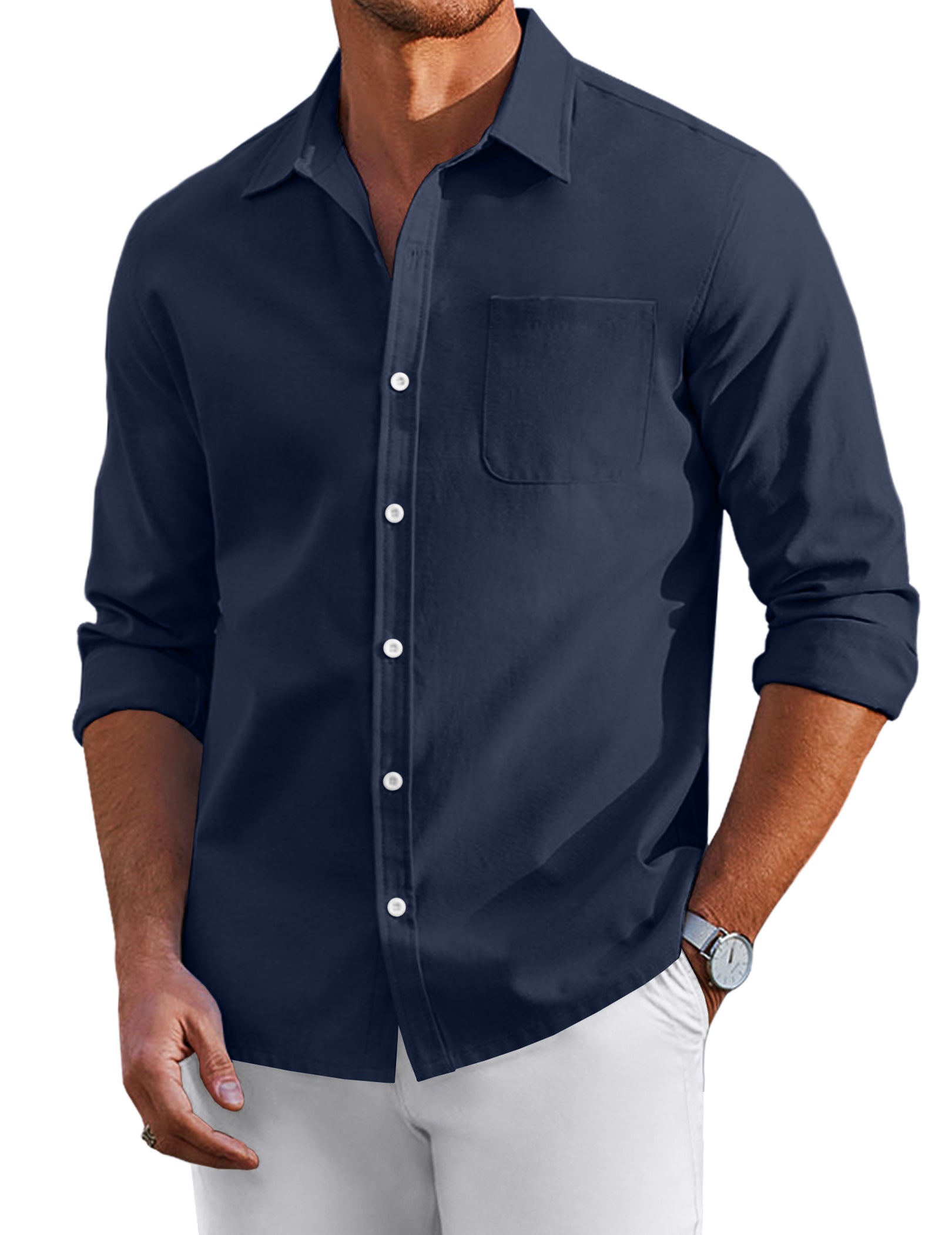 COOFANDY Men's Oxford Shirt Long Sleeve Casual Button Down Shirts Regular Fit Dress Shirts