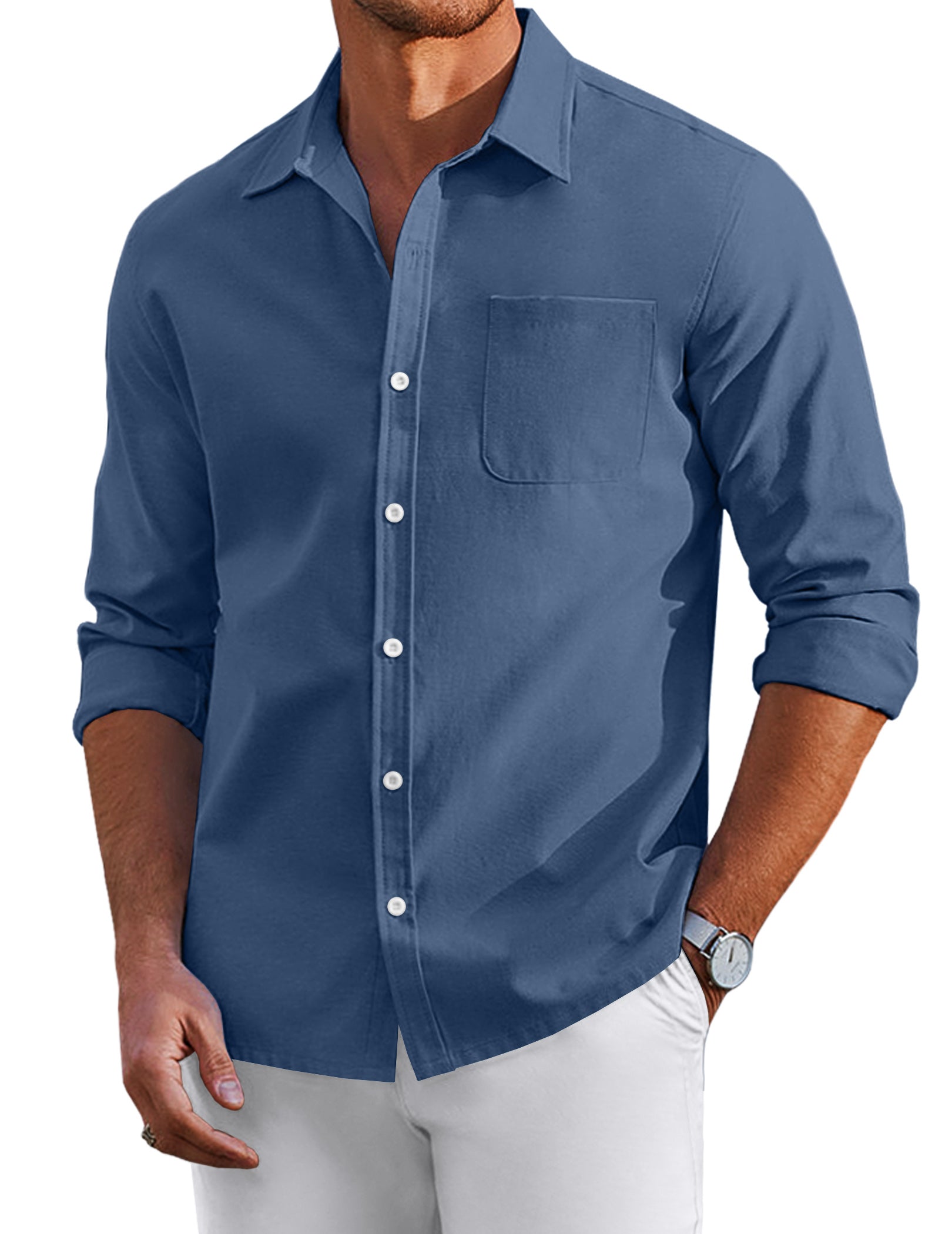 COOFANDY Men's Oxford Shirt Long Sleeve Casual Button Down Shirts Regular Fit Dress Shirts