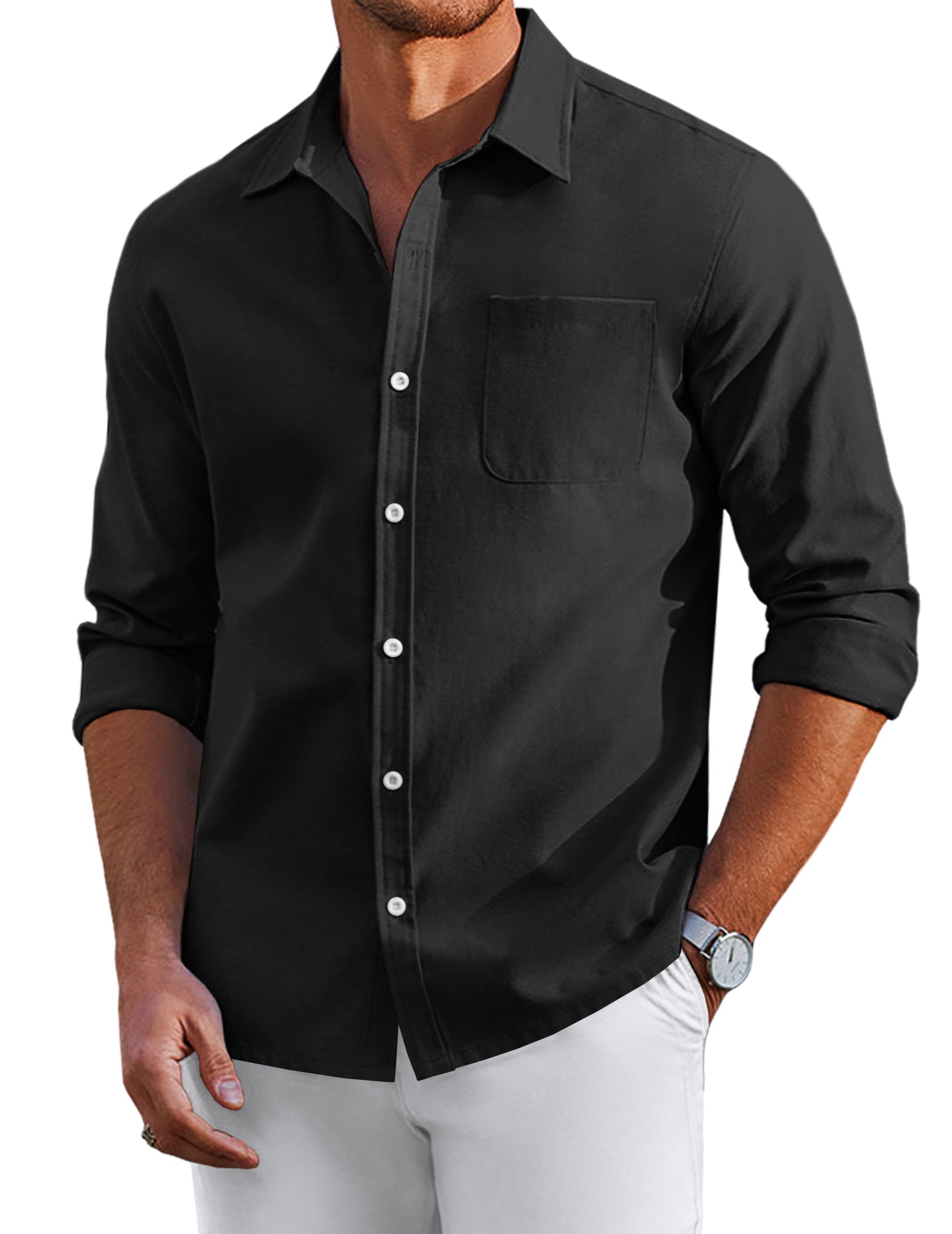 COOFANDY Men's Oxford Shirt Long Sleeve Casual Button Down Shirts Regular Fit Dress Shirts