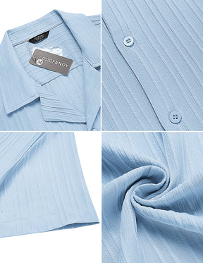 COOFANDY Men's Casual Short Sleeve Button Down Fashion Textured Summer Beach Shirt