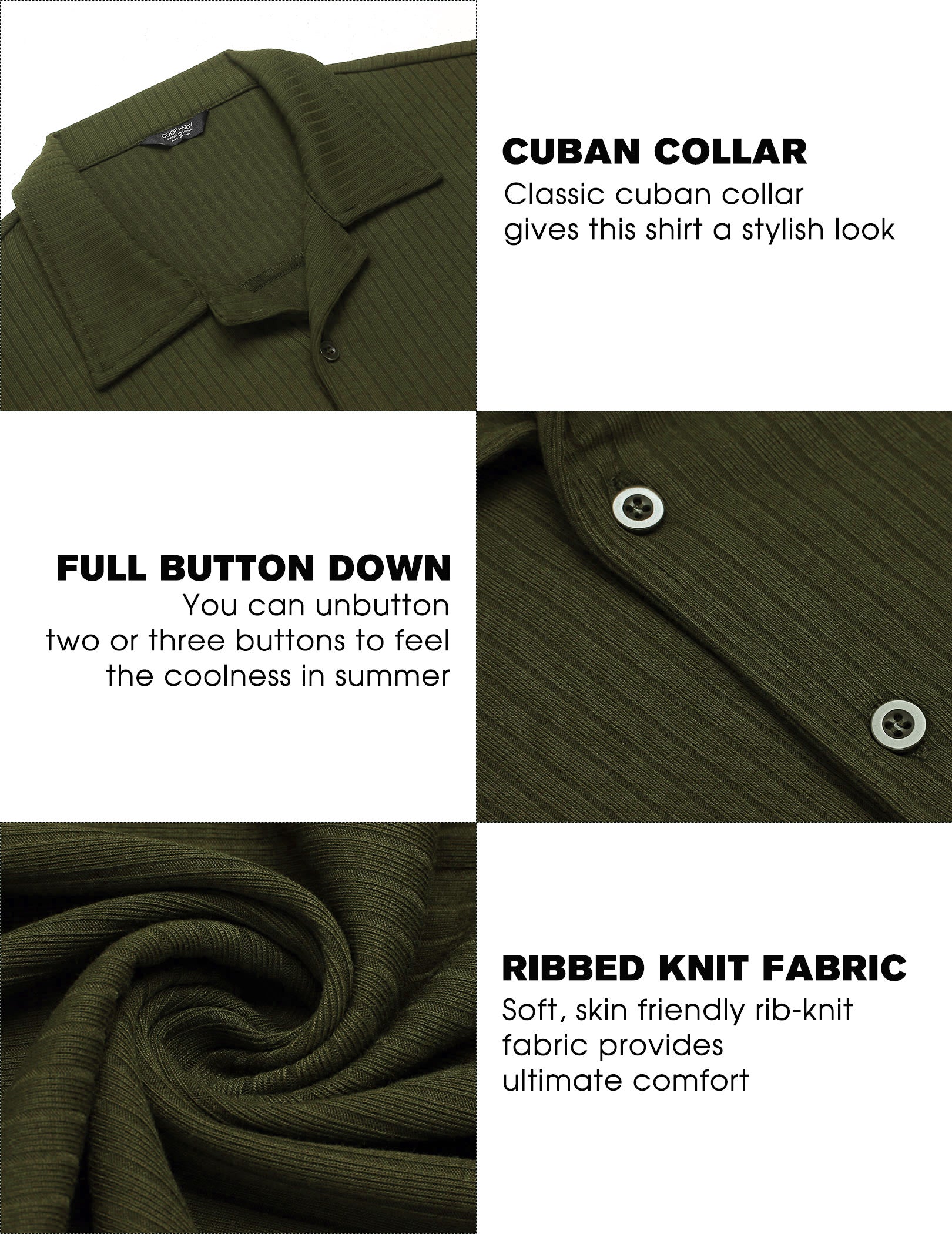 COOFANDY Mens Knit Button Down Short Sleeve Button Up Shirt Summer Casual Beach Tops