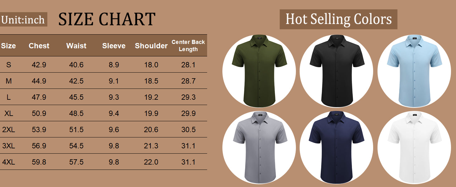 COOFANDY Mens Casual Button Down Shirt Short Sleeve Wrinkle Free Shirts Summer Shirt S-4XL