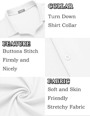 COOFANDY Mens Casual Button Down Shirt Short Sleeve Wrinkle Free Shirts Summer Shirt S-4XL
