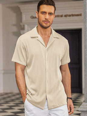 COOFANDY Men's Casual Button Down Shirts Short Sleeve Regular Fit Fashion Camp Beach Shirts Tops