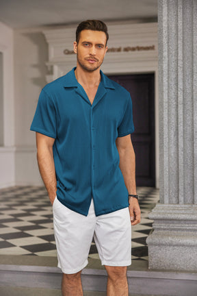COOFANDY Men's Casual Button Down Shirts Short Sleeve Regular Fit Fashion Camp Beach Shirts Tops