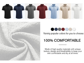COOFANDY Men's Casual Short Sleeve Button Down Shirt Textured Summer Beach Shirt