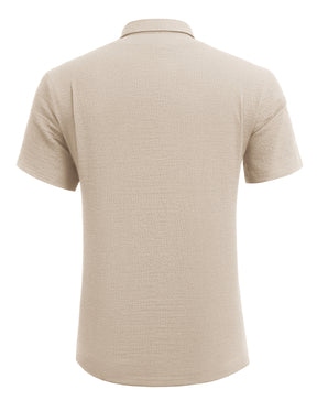 COOFANDY Men's Casual Short Sleeve Button Down Shirt Textured Summer Beach Shirt