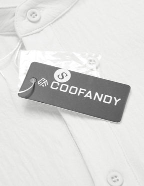 COOFANDY Men's Casual Henley Band Collar Short Sleeve Summer Beach Hippie Shirt
