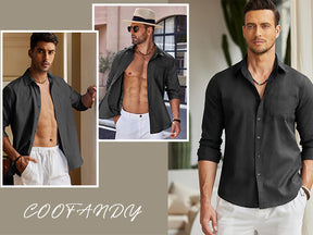COOFANDY Men's Long Sleeve Button Down Casual Untucked Regular-Fit Oxford Dress Shirts