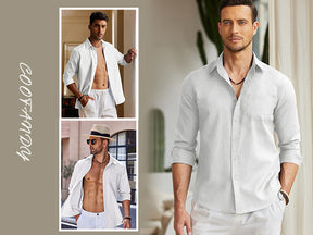 COOFANDY Men's Long Sleeve Button Down Casual Untucked Regular-Fit Oxford Dress Shirts