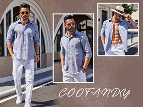 COOFANDY Men's Long Sleeve Button Down Casual Untucked Regular-Fit Oxford Dress Shirts
