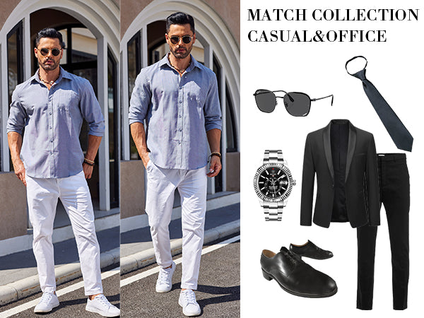 COOFANDY Men's Long Sleeve Button Down Casual Untucked Regular-Fit Oxford Dress Shirts