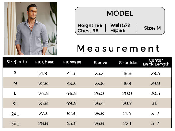 COOFANDY Men's Long Sleeve Button Down Casual Untucked Regular-Fit Oxford Dress Shirts