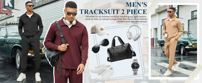 COOFANDY Men's Tracksuit 2 Piece Quarter Zip Polo Athletic Sweatsuits Casual Running Jogging Sport Suit Sets