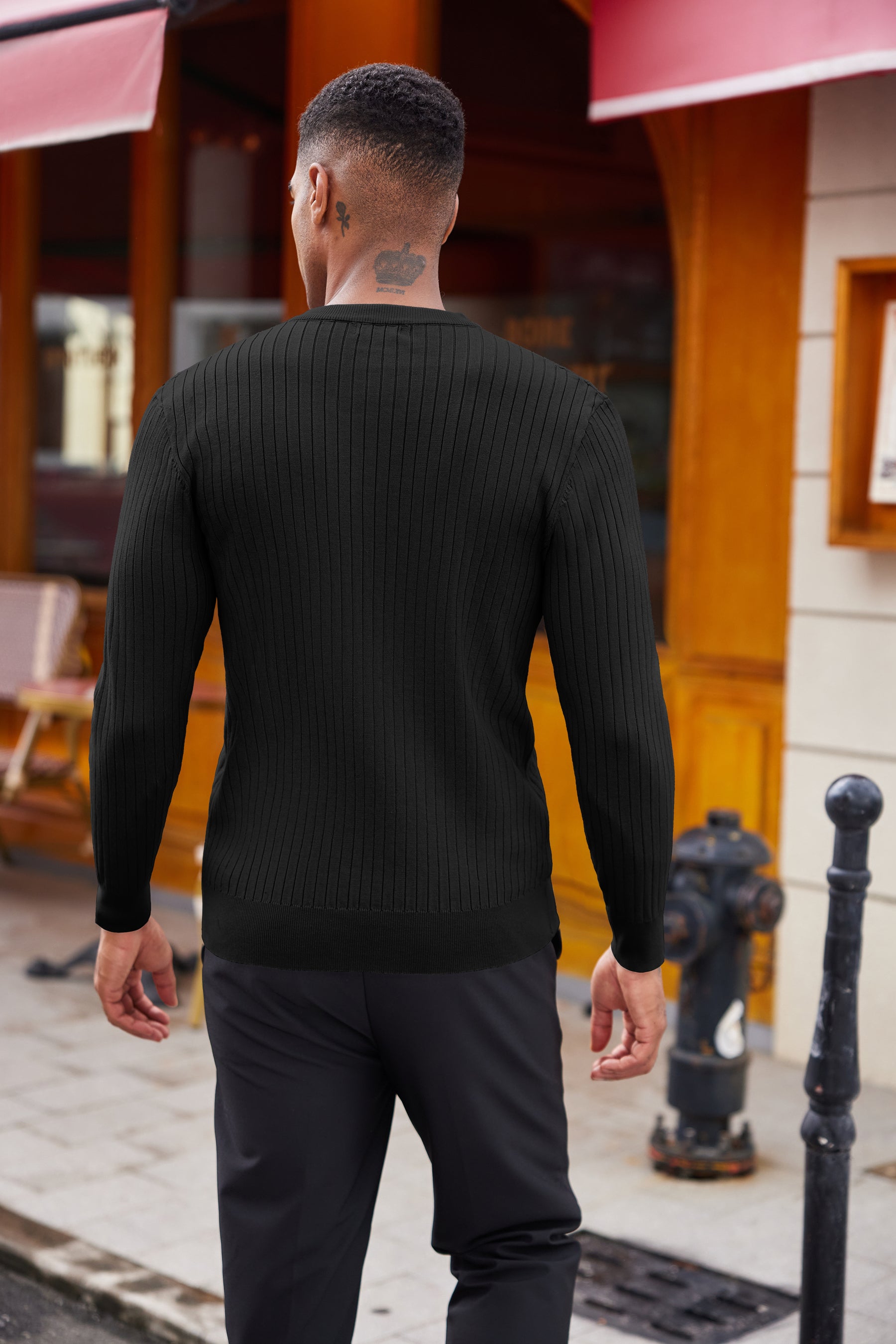 COOFANDY Mens Knit Henley Sweater Long Sleeve Button Down Lightweight Sweater Fall Slim Fit Ribbed Pullover