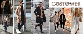 COOFANDY Mens Wool Blend Coat Winter Trench Coats Notched Lapel Collar Single Breasted Overcoat Classic Peacoat With Pockets S-XXL