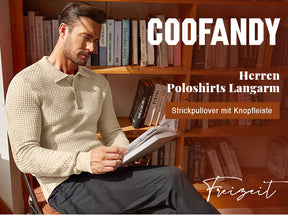 COOFANDY Men's Knit Polo Shirts Long Sleeve Sweater Polo Lightweight Fashion Casual Collared T Shirts