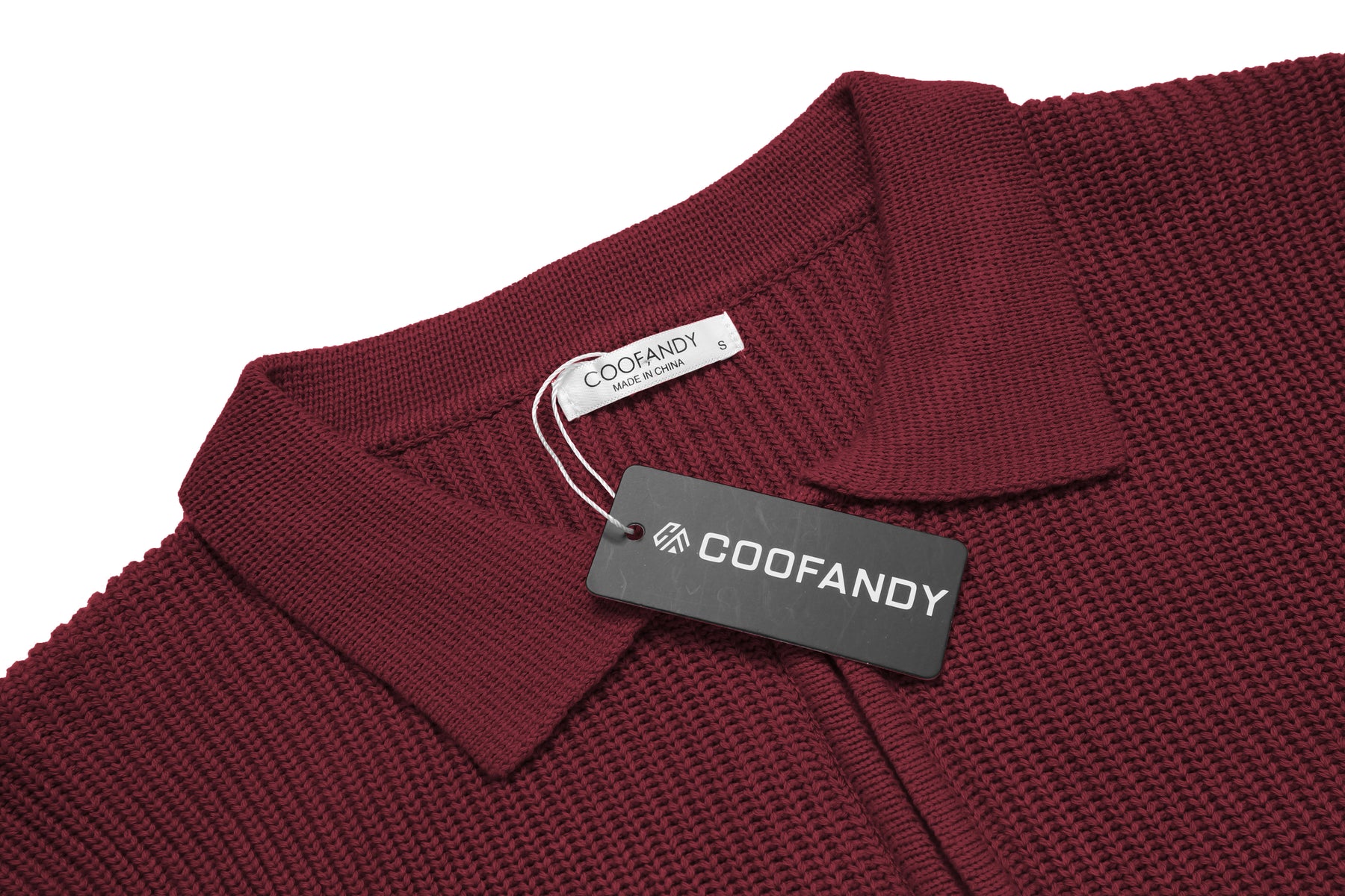 COOFANDY Mens Knit Polo Shirt Quarter Zip Slim Fit Pullover Long Sleeve Sweater Polo