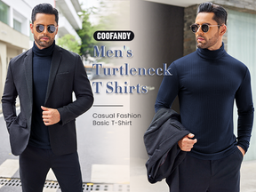 COOFANDY Men's Turtleneck Slim Fit Lightweight Basic Ribbed Sweaters