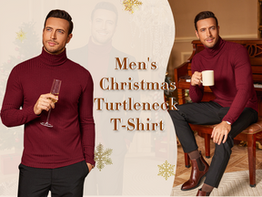 COOFANDY Men's Turtleneck Slim Fit Lightweight Basic Ribbed Sweaters