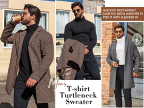 COOFANDY Men's Turtleneck Slim Fit Lightweight Basic Ribbed Sweaters