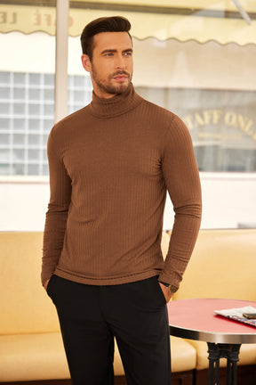 COOFANDY Men's Turtleneck Slim Fit Lightweight Basic Ribbed Sweaters