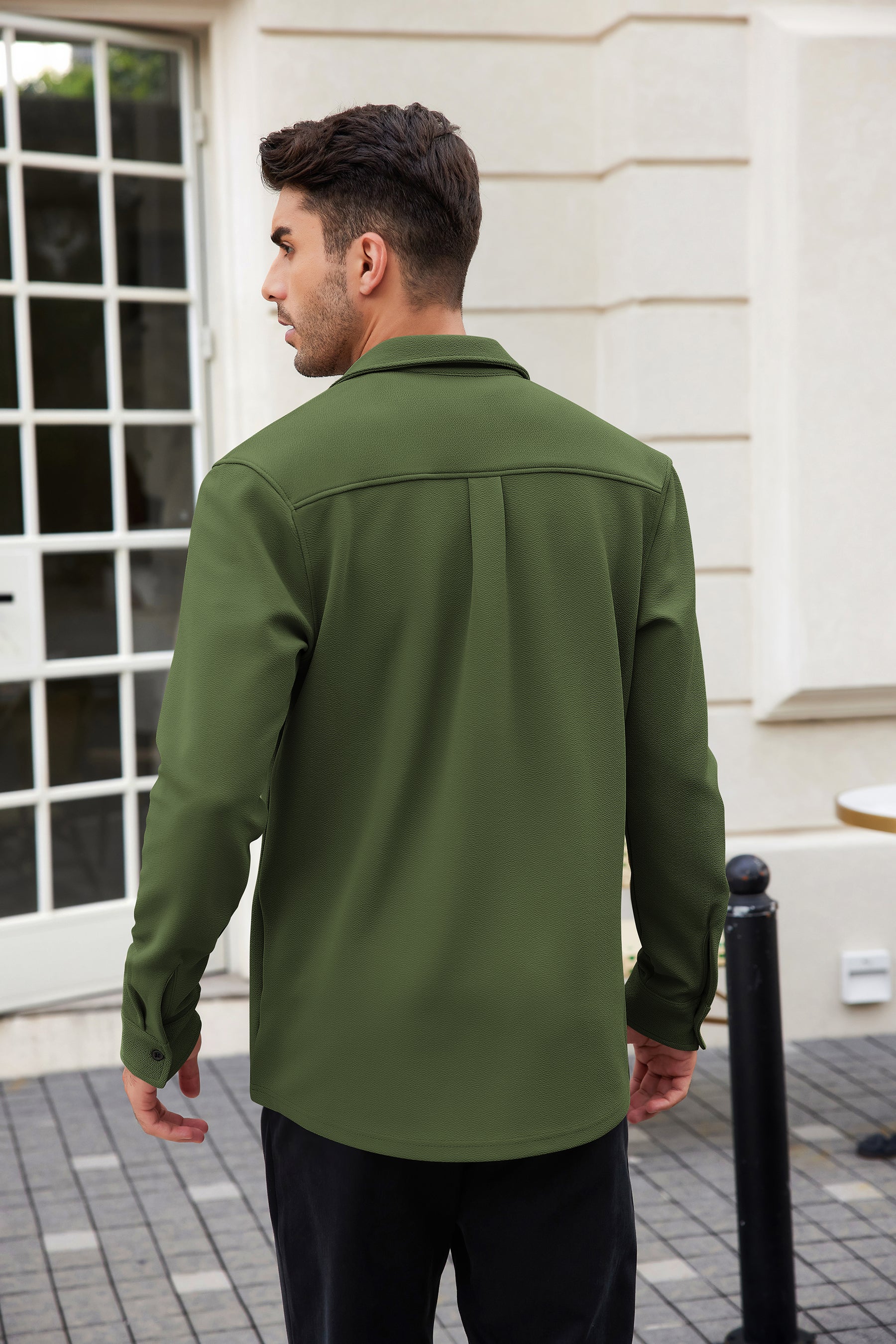 COOFANDY Men's Lightweight Shirt Shacket Long Sleeve Textured Button Down Shirts Casual Jacket