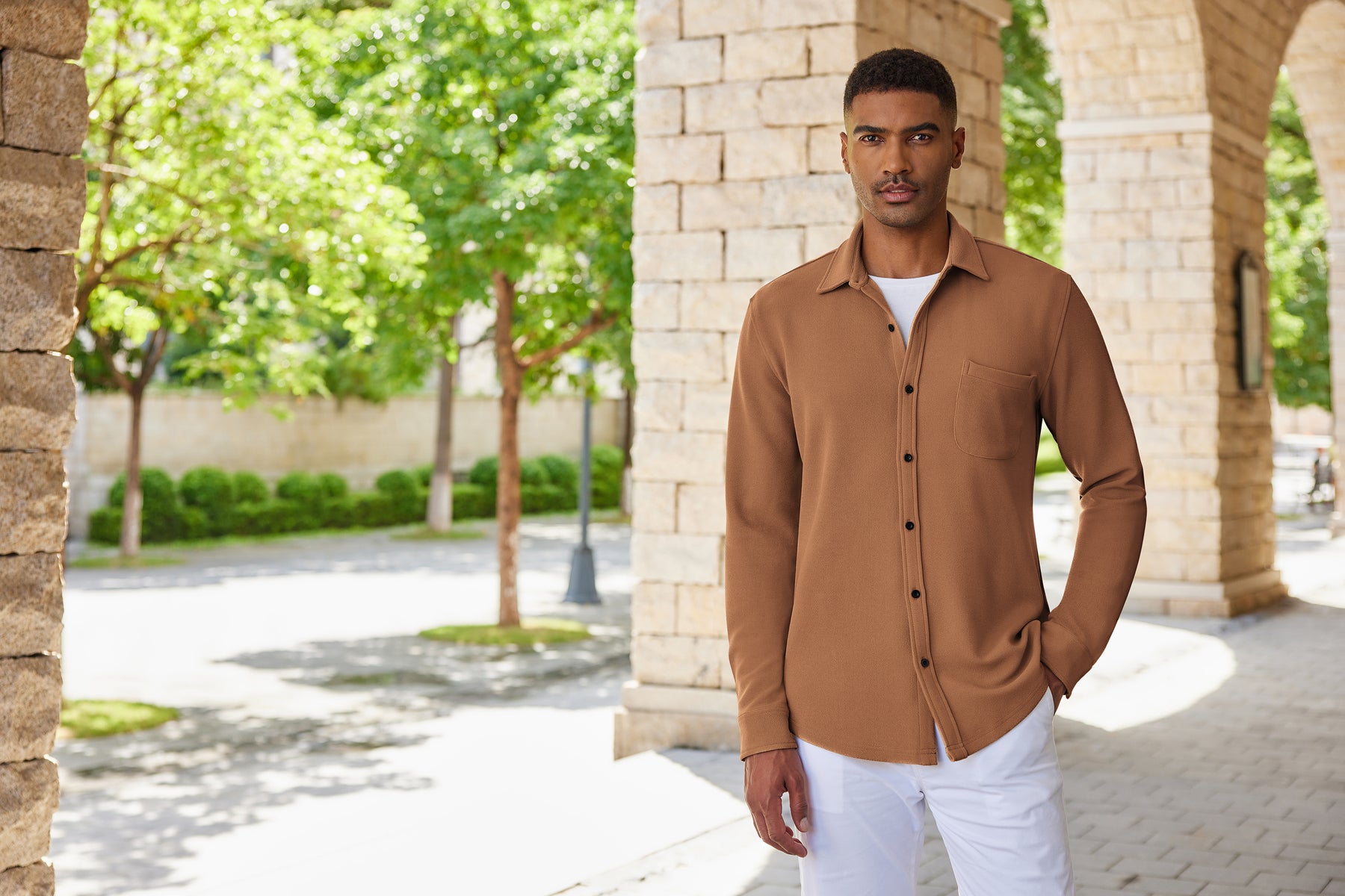 COOFANDY Men's Lightweight Shirt Shacket Long Sleeve Textured Button Down Shirts Casual Jacket