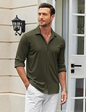 COOFANDY Men's Casual Button Down Shirt Wrinkle Free Shirts Long Sleeve Dress Shirt S-XXXL