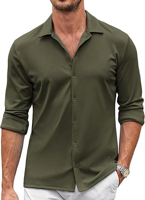 COOFANDY Men's Casual Button Down Shirt Wrinkle Free Shirts Long Sleeve Dress Shirt S-XXXL