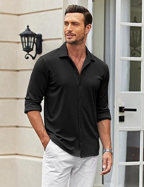 COOFANDY Men's Casual Button Down Shirt Wrinkle Free Shirts Long Sleeve Dress Shirt S-XXXL