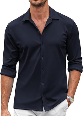 COOFANDY Men's Casual Button Down Shirt Wrinkle Free Shirts Long Sleeve Dress Shirt S-XXXL