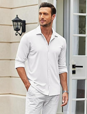 COOFANDY Men's Casual Button Down Shirt Wrinkle Free Shirts Long Sleeve Dress Shirt S-XXXL