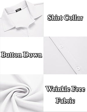 COOFANDY Men's Casual Button Down Shirt Wrinkle Free Shirts Long Sleeve Dress Shirt S-XXXL