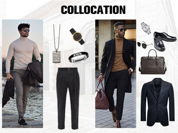 COOFANDY Men's Slim Fit Turtleneck Sweater Casual Basic Knitted Long Sleeve Pullover Sweater