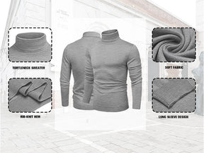 COOFANDY Men's Slim Fit Turtleneck Sweater Casual Basic Knitted Long Sleeve Pullover Sweater