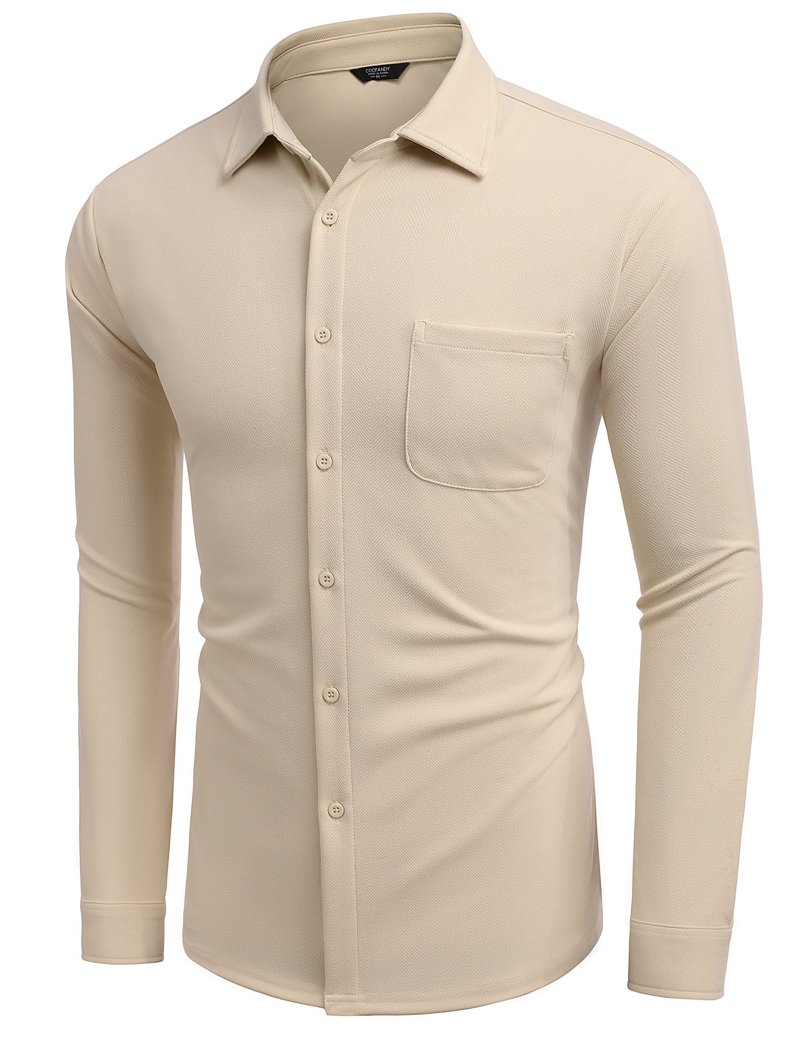 COOFANDY Mens Long Sleeve Button Down Wrinkle Free Untucked Casual Dress Shirt for Men